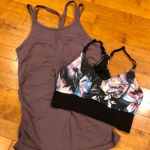Fabletics Racerback Tank and Floral Print Bra